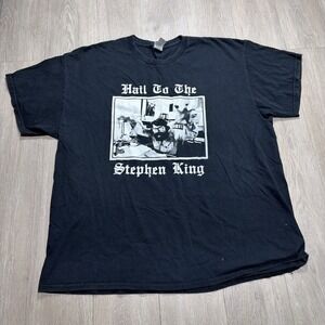 Vintage STEPHEN KING Shirt Size XXL 2XL Black 90's  "Hail To The Stephen King"